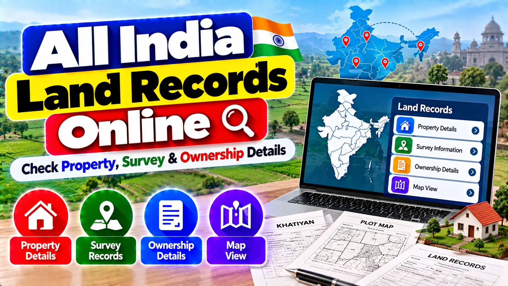 All India Land Records Online Property Survey Ownership Details