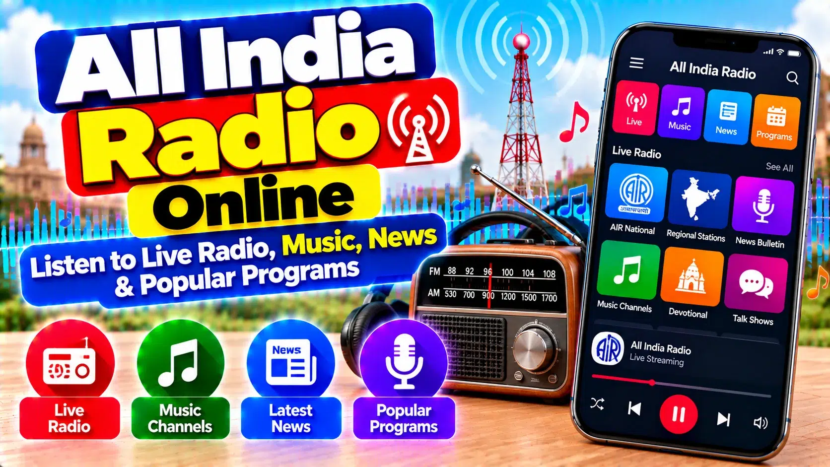 All India Radio Online Live Radio Music News and Popular Programs
